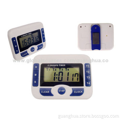 Timer with 4 Groups Time and Large LCD Screen, Easy to Operate